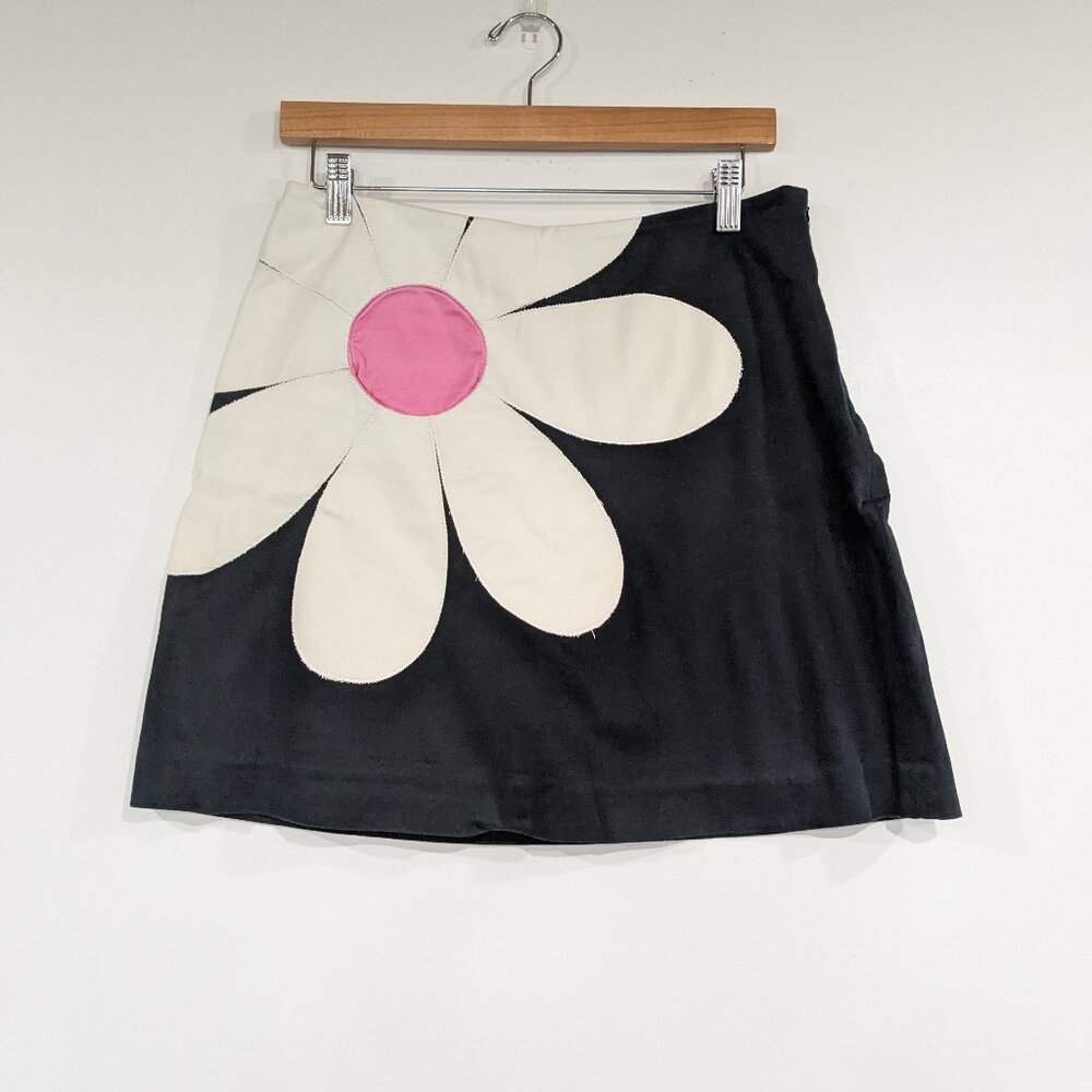 Girls Golf Daisy Applique Skort Black White Pink Size 4